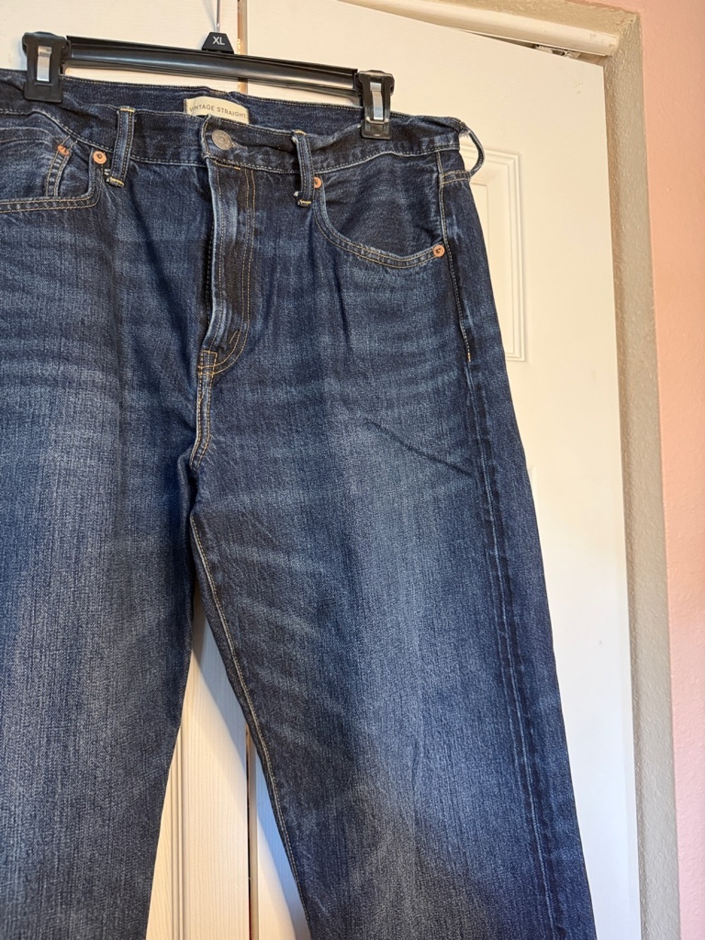 AE77 Women’s Dark Blue Straight-Leg Jeans size 31 - Picture 6 of 10
